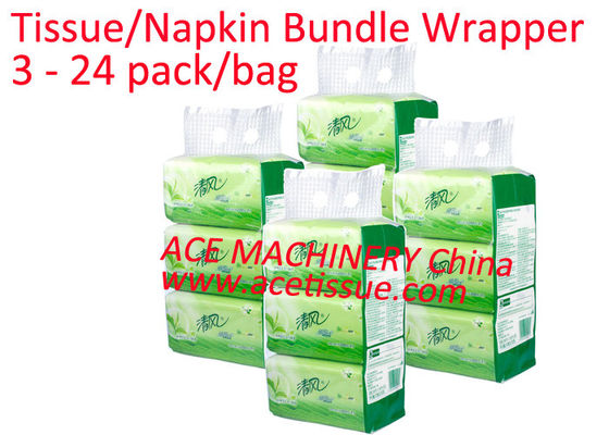 Double Lane Facial Tissue Packing Machine Fully Automatic For Napkin Paper