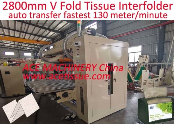 Full Auomatic V Fold Box Drawing Facial Tissue Machine 1200sheet/min 10lanes