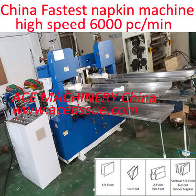 Speedy 4800 Napkins/minute Tissue Napkin Machine With Full Automation Transfer To Packing