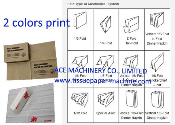 2 Lanes Two Colors Printing Paper Napkin Making Machine