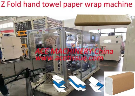 Controllo touch screen Interfolded Paper Towel Packing Machine con involucro di carta