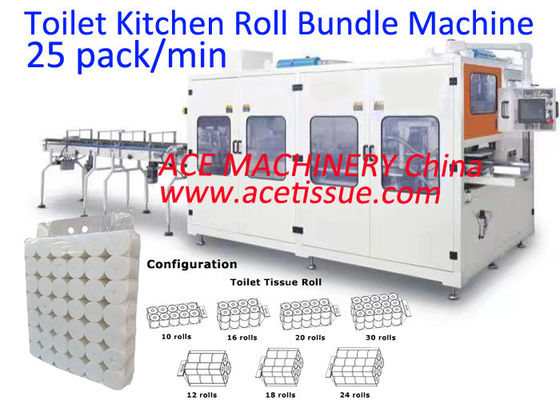 Tissue Paper Packing Machine Fully Automatic Packing Multi Toilet Roll Towel da cucina in un sacchetto PE pre-fatto