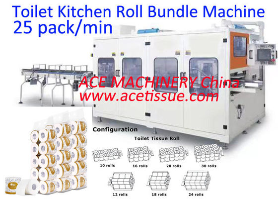 Parametri touch screen impostazione macchina di imballaggio di carta igienica completamente automatica per rulli multi e asciugamani da cucina