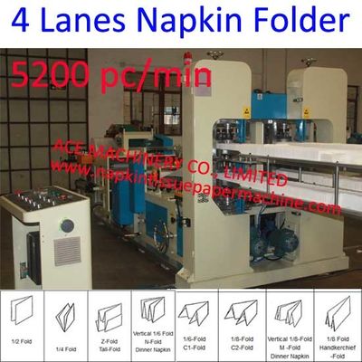 5200 macchina di produzione del tovagliolo della macchina 330x330mm di fabbricazione di Min Four Lines Automatic Napkin del pc